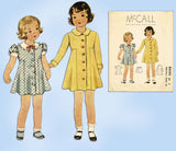 1930s VTG McCall Sewing Pattern 8446 Toddler Girls Modified Princess Dress Sz 6