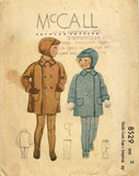 McCall 8529: 1930s Toddler Boys Coat & Cap Sz 2 Vintage Sewing Pattern