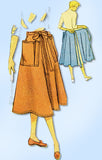 1950s Vintage McCalls Sewing Pattern 8624 Misses Wrap Around Skirt 28 Waist