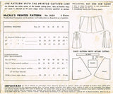 1950s Vintage McCalls Sewing Pattern 8624 Misses Wrap Around Skirt 28 Waist