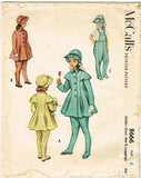 1950s Vintage McCalls Sewing Pattern 8666 Uncut Toddler Girls Coat and Hat Sz 4