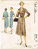 1950s Original Vintage McCall Pattern 8720 Uncut Misses Street Dress Sz 30 Bust