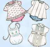 1960s Vintage McCall's Sewing Pattern 8773 Cute Infant Layette Set w Rompers Bib -Vintage4me2