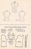 1950s Vintage McCalls Sewing Pattern 9028 Misses Sleeveless Summer Blouse Sz 30B