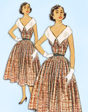 1950s Vintage McCalls Sewing Pattern 9321 Uncut Misses Sun Dress Size 30 Bust