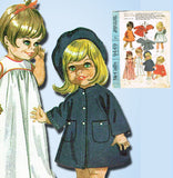 1960s Vintage McCalls Sewing Pattern 9449 19 to 22 Goody Two Shoes Doll Clothes