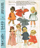 1960s Vintage McCalls Sewing Pattern 9449 19 to 22 Goody Two Shoes Doll Clothes