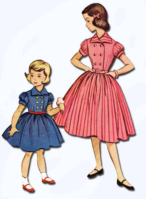 1950s Vintage Toddler Girls Dress 1953 McCalls VTG Sewing Pattern 9524 Size 6