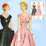 McCall 9750: 1950s Misses Princess Cocktail Dress Sz 34 B Vintage Sewing Pattern