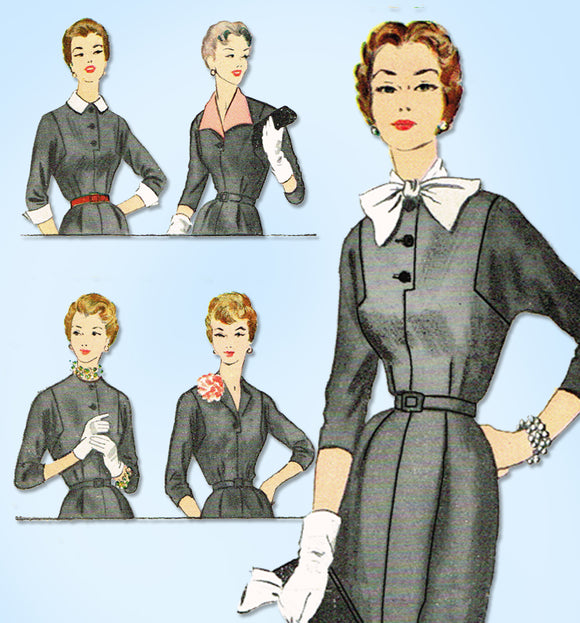 1950s Original Vintage McCall Pattern 9914 Plus Size Accessory Dress Sz 40 Bust