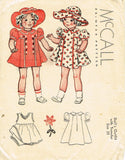 1930s Vintage 22" Sample Doll Clothes Uncut 1937 McCall Sewing Pattern ORIG