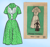 Marian Martin 9016: 1950s Misses Shirtwaist Dress Sz 40 B Vintage Sewing Pattern