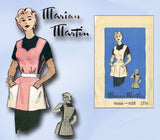 1950s Vintage Marian Martin Sewing Pattern 9066 Ladies Sweetheart Apron Sz 34 B