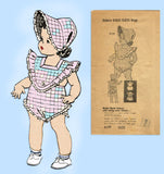 Marian Martin 9129: 1940s Baby Girls Sunsuit & Bonnet Sz2 Vintage Sewing Pattern