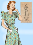 Marian Martin 9187: 1940s Lovely Misses WWII Dress Sz 32B Vintage Sewing Pattern