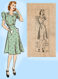 Marian Martin 9187: 1940s Lovely Misses WWII Dress Sz 32B Vintage Sewing Pattern