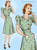 Marian Martin 9187: 1940s Lovely Misses WWII Dress Sz 32B Vintage Sewing Pattern