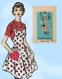 Marian Martin 9226: 1950s Misses Flared Heart Apron Sz SM Vintage Sewing Pattern