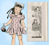 Marian Martin 9274: 1950s Toddler Girls Dress & Cape Sz 4 Vintage Sewing Pattern