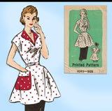 Marian Martin 9393: 1950s Darling Misses Wrap Apron 36 B Vintage Sewing Pattern