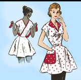 Marian Martin 9393: 1950s Darling Misses Wrap Apron 36 B Vintage Sewing Pattern