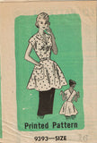 Marian Martin 9393: 1950s Darling Misses Wrap Apron 36 B Vintage Sewing Pattern