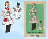 Marian Martin 9393: 1950s Darling Misses Wrap Apron 36 B Vintage Sewing Pattern