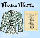 Marian Martin 9363: 1940s Charming Misses Blouse Sz 34 B Vintage Sewing Pattern - Vintage4me2