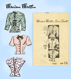 Marian Martin 9363: 1940s Charming Misses Blouse Sz 34 B Vintage Sewing Pattern - Vintage4me2