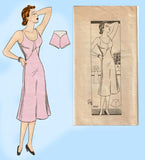 Marian Martin 9767: 1940s Misses Slip and Panties Sz 46 B Vintage Sewing Pattern