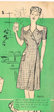 1940s Vintage Marian Martin Sewing Pattern 9114 WWII Wrap Around Dress Size 34 B