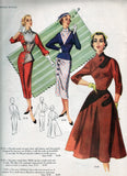 Modes Royale D78: 1950s Rare Misses Designer Dress Sz 30B Vintage Sewing Pattern