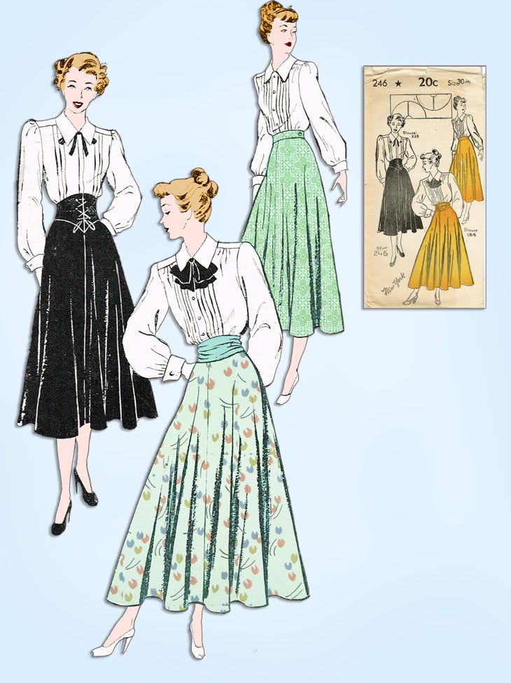 1940s Vintage New York Sewing Pattern 246 Uncut Circle Skirt w Girdle –  Vintage4me2
