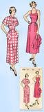 1940s Vintage New York Sewing Pattern 406 Uncut Misses Sun Dress & Capelet 32B