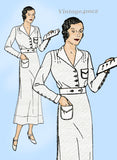 New York 86: 1930s Rare Uncut Nurses Uniform Dress 36 B Vintage Sewing Pattern