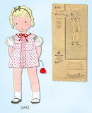 1930s Original VTG Pictorial Review Pattern 6442 Toddler Girls Shirred Dress Sz6