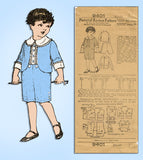 1920s Original Vintage Pictorial Review Sewing Pattern 9401 Little Boys Suit Sz7