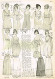 1910s VTG Pictorial Review Sewing Pattern 7424 Misses 4 Piece Petticoat Sz 28 W