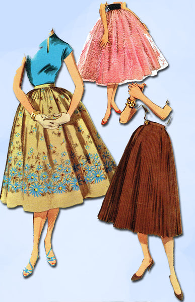 1950s Vintage Simplicity Sewing Pattern 1033 Uncut Easy Misses Skirt Set Sz 26 W