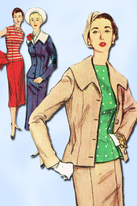 1950s Vintage Simplicity Sewing Pattern 1035 Misses' Suit Size 12 Uncut!