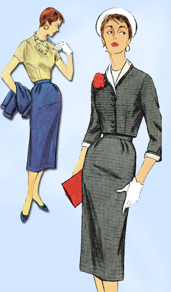 1950s Vintage Misses' 3 pc Suit Uncut Simplicity Sewing Pattern 1041 Size 12