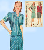 Simplicity 1054: 1940s Uncut WWII Misses Suit Sz 38 Bust Vintage Sewing Pattern