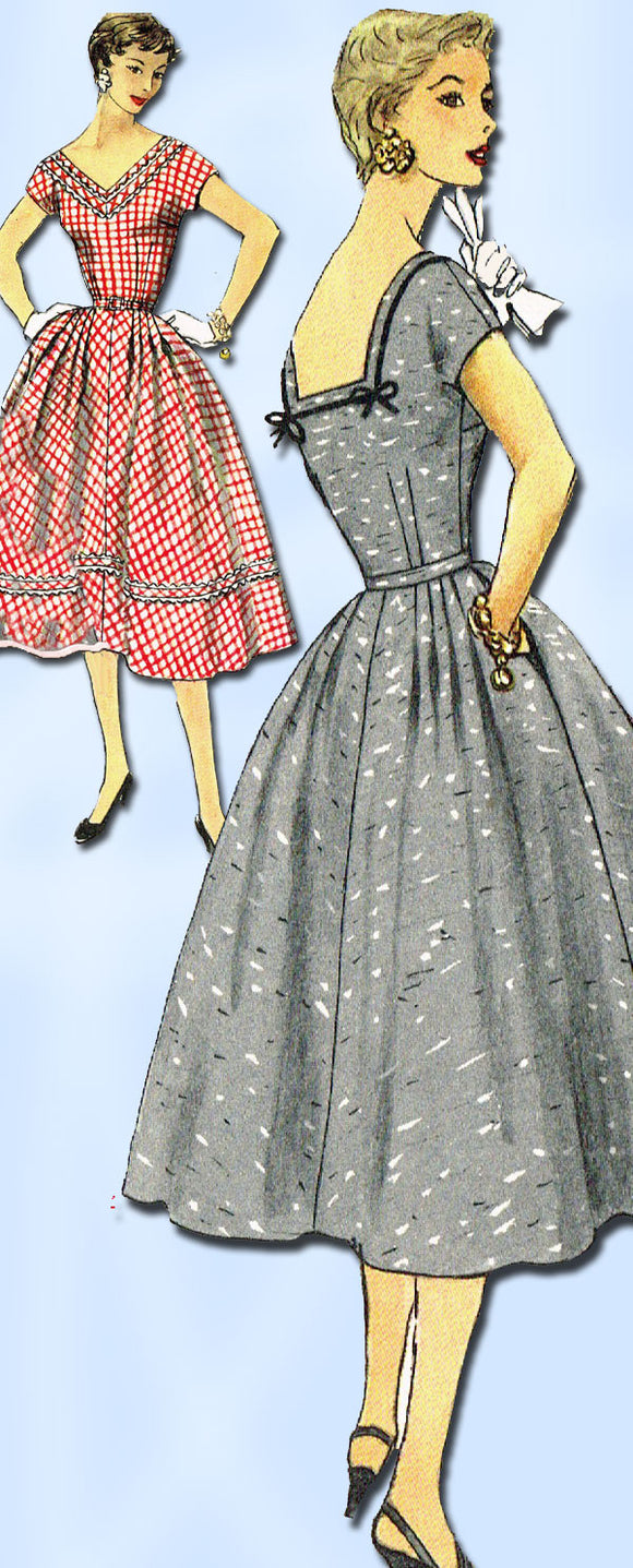 1950s Original Vintage Simplicity Pattern 1079 Sexy Misses Cocktail Dress 32B