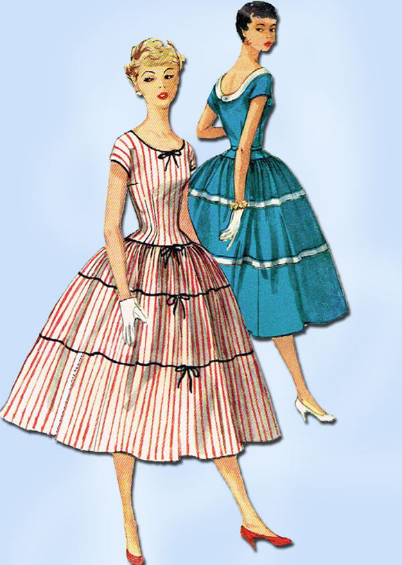 1950s Vintage Misses Dress Uncut 1955 Simplicity Sewing Pattern 1083 Size 12