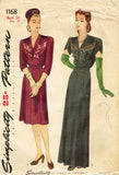 1940s Vintage Simplicity Sewing Pattern 1168 Misses WWII Evening Gown Sz 36 Bust - Vintage4me2