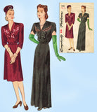 1940s Vintage Simplicity Sewing Pattern 1168 Misses WWII Evening Gown Sz 36 Bust - Vintage4me2