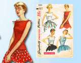 1950s Vintage Simplicity Sewing Pattern 1201 Easy Misses Summer Blouse Size 34 B