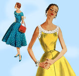 Simplicity 1207: 1950s Pretty Misses Sun Dress Sz 36 Bust Vintage Sewing Pattern