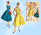 Simplicity 1207: 1950s Pretty Misses Sun Dress Sz 36 Bust Vintage Sewing Pattern