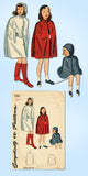 1940s Vintage Simplicity Sewing Pattern 1210 Toddler Girls Hooded Rain Cape Sz 2